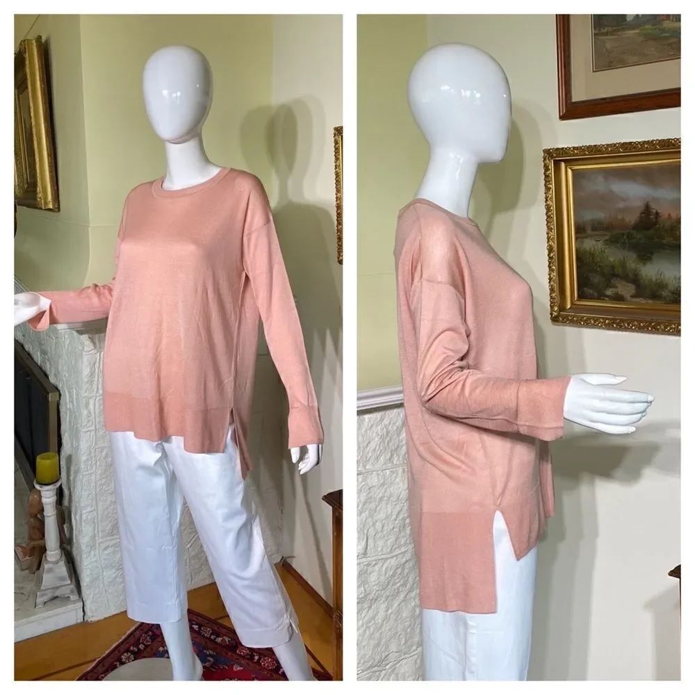 NWT H&M Soft Pink Oversized Light Knit Sweater - Picture 2 of 14